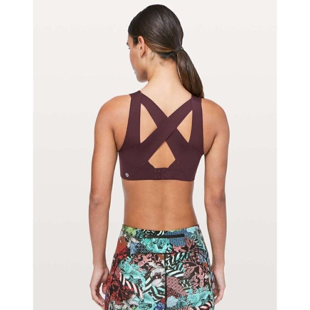 Lululemon Enlite Dark Adobe Cross Back High Support Sports Bra 34DD